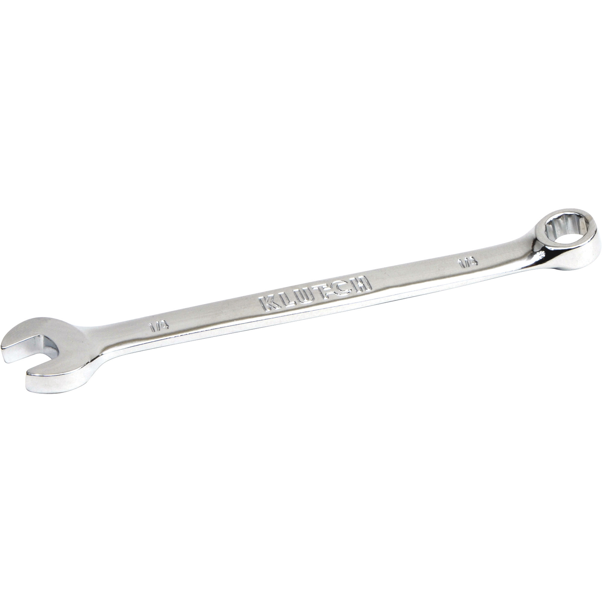 Klutch Full Polish Combination Wrench, SAE, 1/4in.